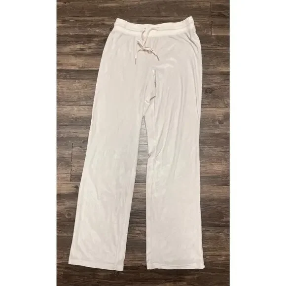 Juicy Couture Velour Rhinestone Bling Track Pants Cream Y2K S - Picture 3 of 11